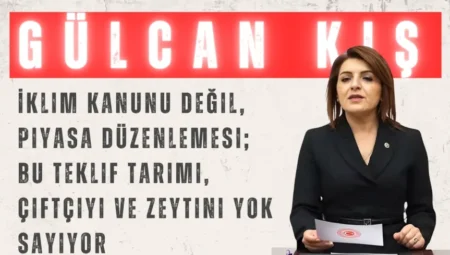 CHP’li Gülcan Kış: “İklim Kanunu değil, piyasa düzenlemesi; bu teklif tarımı, çiftçiyi ve zeytini yok sayıyor”